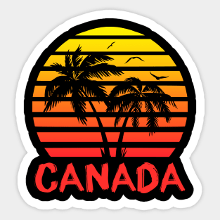 80s Tropical Sunset Sticker